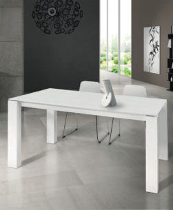 tavolo rettangolare allungabile in legno bianco