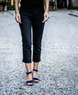 Sandali blu con tacco alto