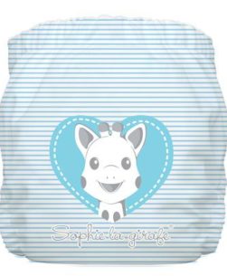 pannolino a righe con cuore blu