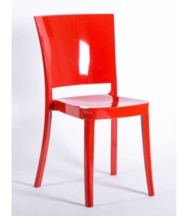 sedia rossa in policarbonato