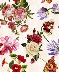 Mollettone fiori romantici