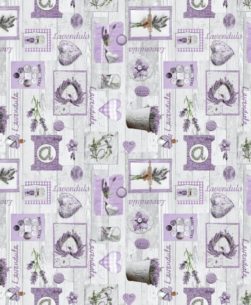 mollettone tavolo fantasia lavanda su parquet