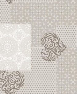 tovaglia al metro cuori e pizzi beige/bianco
