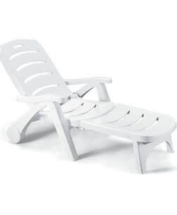 lettino da giardino bianco